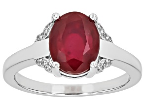 Red Mahaleo® Ruby Rhodium Over Sterling Silver Ring 3.07ctw