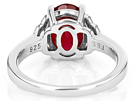 指輪・リング JOHO year and month ring red Red Mahaleo® Ruby Rhodium Over Sterling Silver Ring 3.07ctw