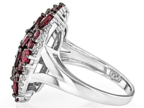 ヘトロジェニティ　Raw Face/Blasted Silver White Cubic Zirconia Rhodium Over Silver Ring 2.66ctw