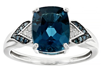 Picture of London Blue Topaz Rhodium Over Sterling Silver Ring 3.21ctw