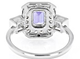 Blue Tanzanite Rhodium Over Sterling Silver Ring 1.44ctw