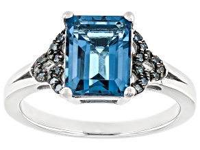 London Blue Topaz Rhodium Over Sterling Silver Ring 2.59ctw