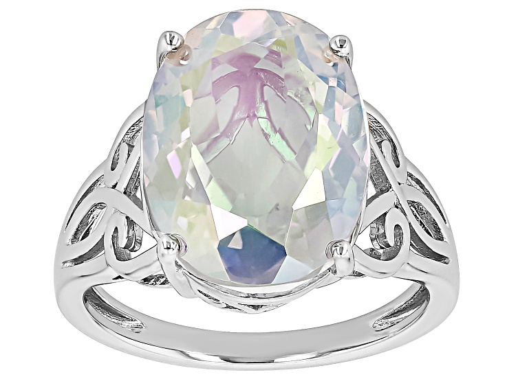 Zero Jupiter™ Quartz Rhodium Over Sterling Silver Ring 6.97
