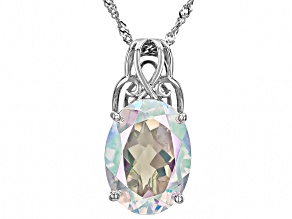 Zero Jupiter™ Quartz Rhodium Over Sterling Silver Pendant with Chain 6.97ct