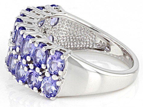 結弦 Blue Tanzanite Rhodium Over Sterling Silver Moon & Star