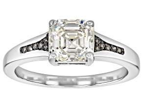 White Lab Created Strontium Titanate Rhodium Over Silver Ring 2.20ctw