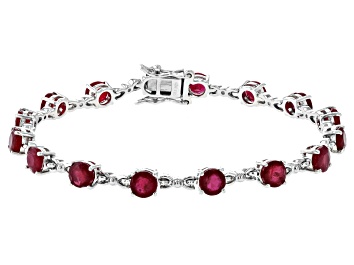 Picture of Red Mahaleo® Ruby Rhodium Over Sterling Silver Bracelet 9.55ctw