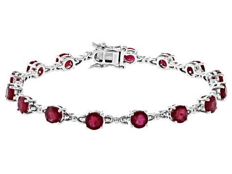 Red Mahaleo® Ruby Rhodium Over Sterling Silver Bracelet 9.55ctw ...