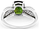 Green Chrome Diopside Rhodium Over Sterling Silver Ring 2.08ctw