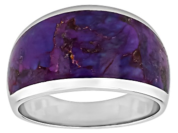 Picture of Purple Composite Turquoise Rhodium Over Sterling Silver Ring