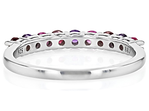 ☆TATIANA☆ Silver 925 Pink Sapphire Heart Bezel RingCR0486 SANTUZZA 925 Sterling Silver Rings Created Pink Sapphire