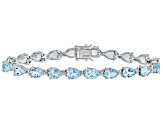 Blue Glacier Topaz™ Rhodium Over Sterling Silver Tennis Bracelet 23.07ctw