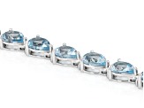 Blue Glacier Topaz™ Rhodium Over Sterling Silver Tennis Bracelet 23.07ctw