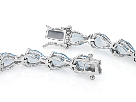 Blue Glacier Topaz™ Rhodium Over Sterling Silver Tennis Bracelet 23.07ctw