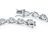 Blue Glacier Topaz™ Rhodium Over Sterling Silver Tennis Bracelet 23.07ctw