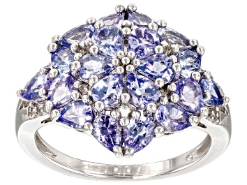 Picture of Blue Tanzanite Rhodium Over Sterling Silver Ring 2.30ctw