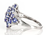 Blue Tanzanite Rhodium Over Sterling Silver Ring 2.30ctw