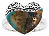 Multicolor Mohave Kingman Turquoise Sterling Silver Heart Ring ...