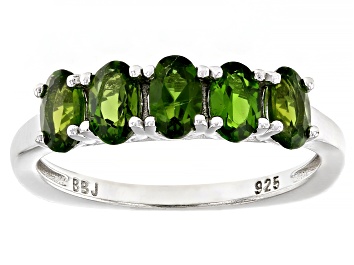 Picture of Green Chrome Diopside Rhodium Over Sterling Silver Band Ring 1.06ctw