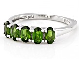 Green Chrome Diopside Rhodium Over Sterling Silver Band Ring 1.06ctw