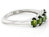 Green Chrome Diopside Rhodium Over Sterling Silver Band Ring 1.06ctw