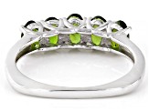 Green Chrome Diopside Rhodium Over Sterling Silver Band Ring 1.06ctw
