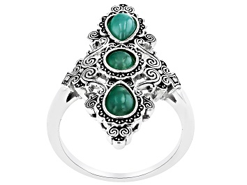 Picture of Green Emerald Sterling Silver Ring