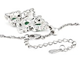 Green Emerald Sterling Silver Pendant With Chain