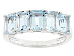 Aquamarine Rhodium Over Sterling Silver Ring 2.00ctw