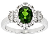 Green Chrome Diopside Rhodium Over Silver Ring 1.72ctw