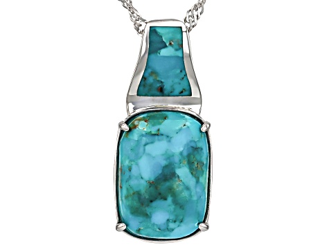 Ria Turquoise Pendant & Chain - Gold Plated