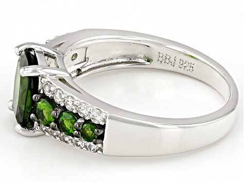 Green Chrome Diopside Rhodium Over Silver Ring 1.90ctw