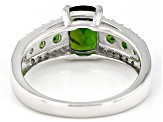 Green Chrome Diopside Rhodium Over Silver Ring 1.90ctw