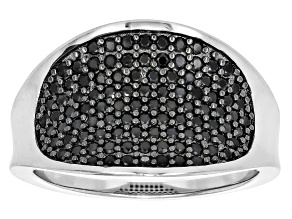 Black Spinel Rhodium Over Sterling Silver Ring 0.81ctw