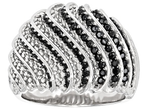 Black Spinel Rhodium Over Sterling Silver Ring 1.00ctw