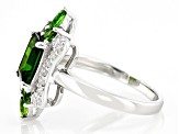 Green Chrome Diopside Rhodium Over Silver Ring 2.02ctw