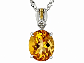 Yellow Citrine Rhodium And 18k Yellow Gold Over Silver Two-Tone Pendant Chain 2.82ctw