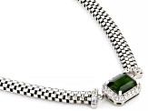 Green Chrome Diopside Rhodium Over Sterling Silver Necklace 2.30ctw