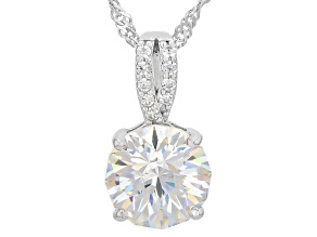 Strontium Titanate Rhodium Over Sterling Silver Pendant With Chain 3.75ctw