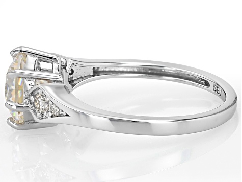 トアン warmth Mid Wall Ring White Strontium Titanate Rhodium Over Sterling Silver Ring