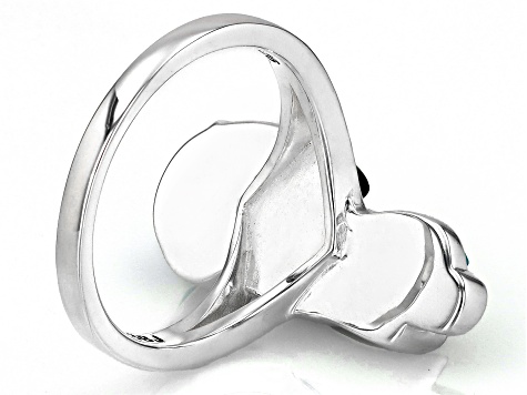 Multi Color Composite Turquoise Sterling Silver Bird Ring 0.02ctw