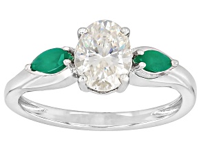 White Strontium Titanite Rhodium Over Sterling Silver Ring 1.78ctw