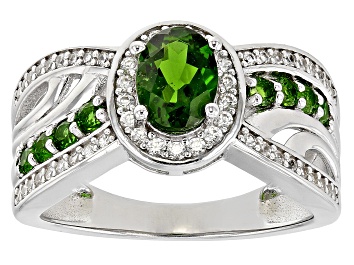 Picture of Green Chrome Diopside Rhodium Over Sterling Silver Ring 1.35ctw