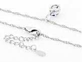 Blue Tanzanite Rhodium Over Silver Pendant With Chain 0.21ctw