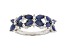 Blue Indian Sapphire Rhodium Over Sterling Silver Ring 3.44ctw