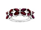 Red Indian Ruby Rhodium Over Sterling Silver Ring 2.40ctw