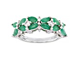 Green Emerald Rhodium Over Sterling Silver Ring 1.99ctw