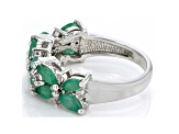 Green Emerald Rhodium Over Sterling Silver Ring 1.99ctw