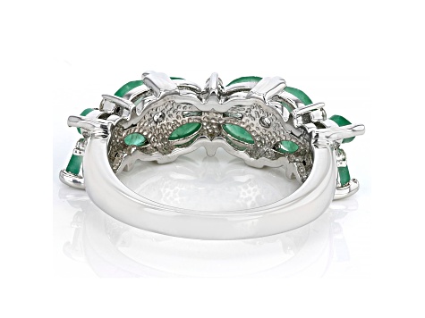 Green Emerald Rhodium Over Sterling Silver Ring 1.99ctw