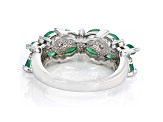 Green Emerald Rhodium Over Sterling Silver Ring 1.99ctw